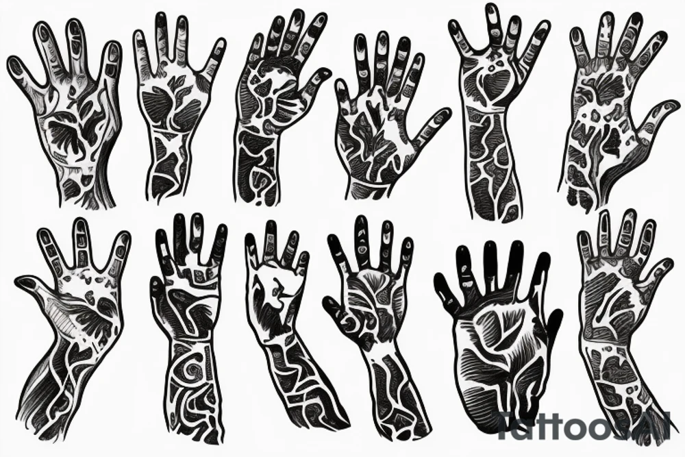 Hand reaching out of water tattoo idea