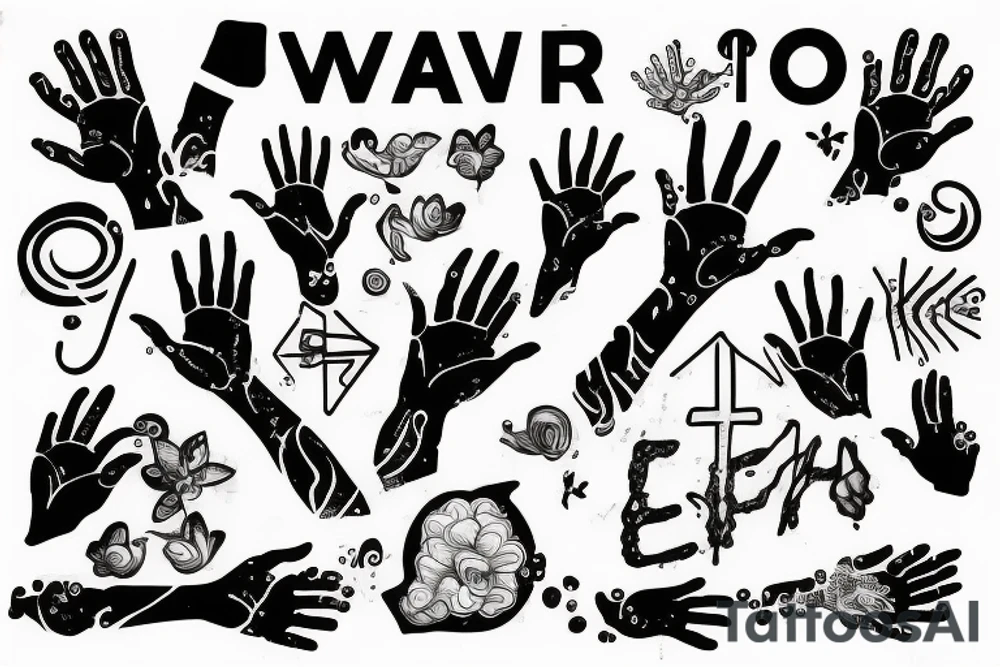 Hand reaching out of water tattoo idea