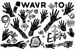 Hand reaching out of water tattoo idea