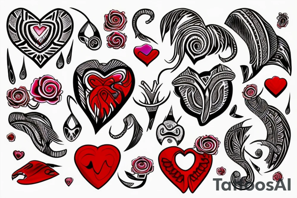 Red heart with J in center. tattoo idea
