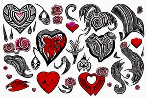 Red heart with J in center. tattoo idea