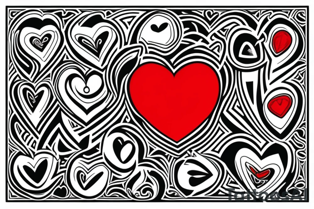 Red heart with J in center. tattoo idea