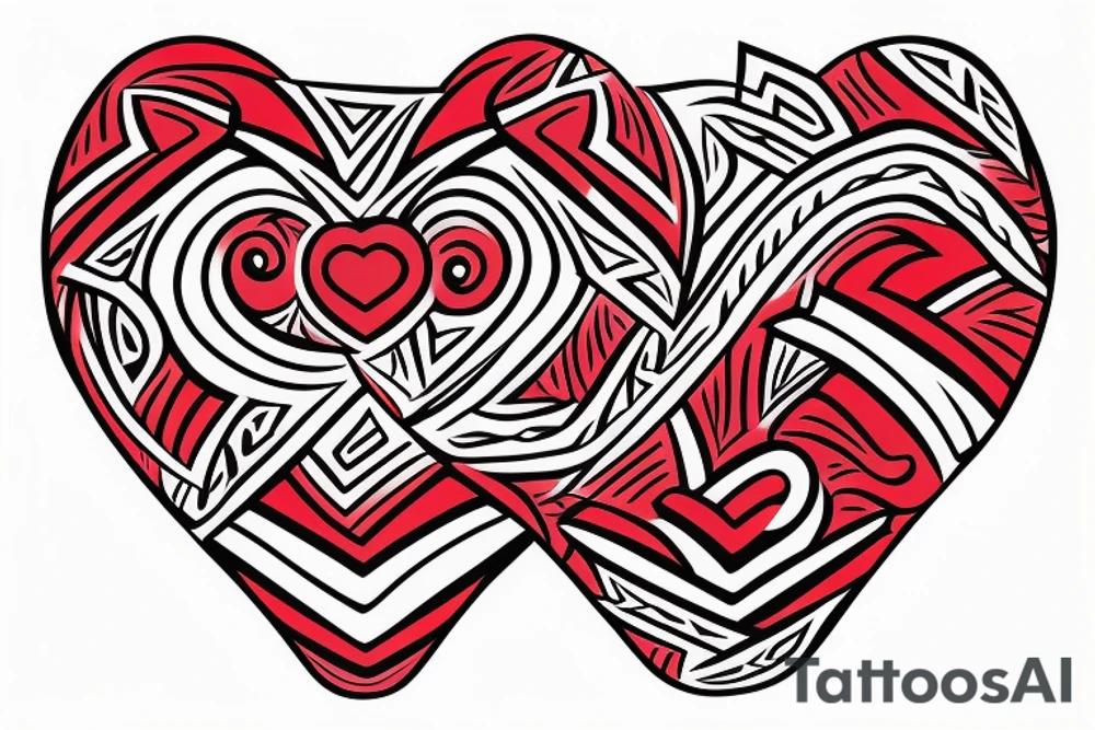 Red heart. Letter J in center. tattoo idea