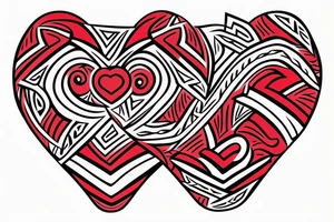 Red heart. Letter J in center. tattoo idea