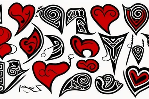Red heart. Letter J in center. tattoo idea
