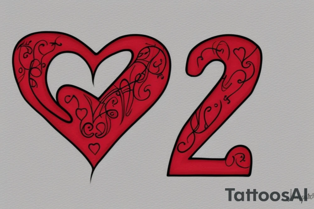 Red heart. Letter "J," in center. tattoo idea