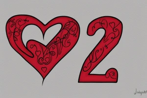 Red heart. Letter "J," in center. tattoo idea
