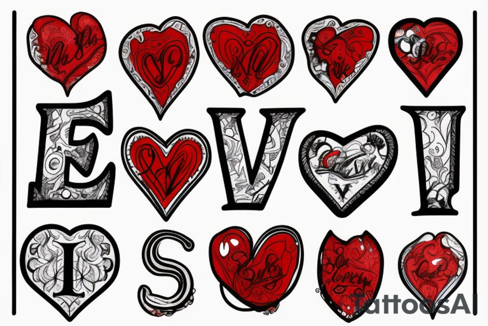 Red heart. Letter "J," in center. tattoo idea