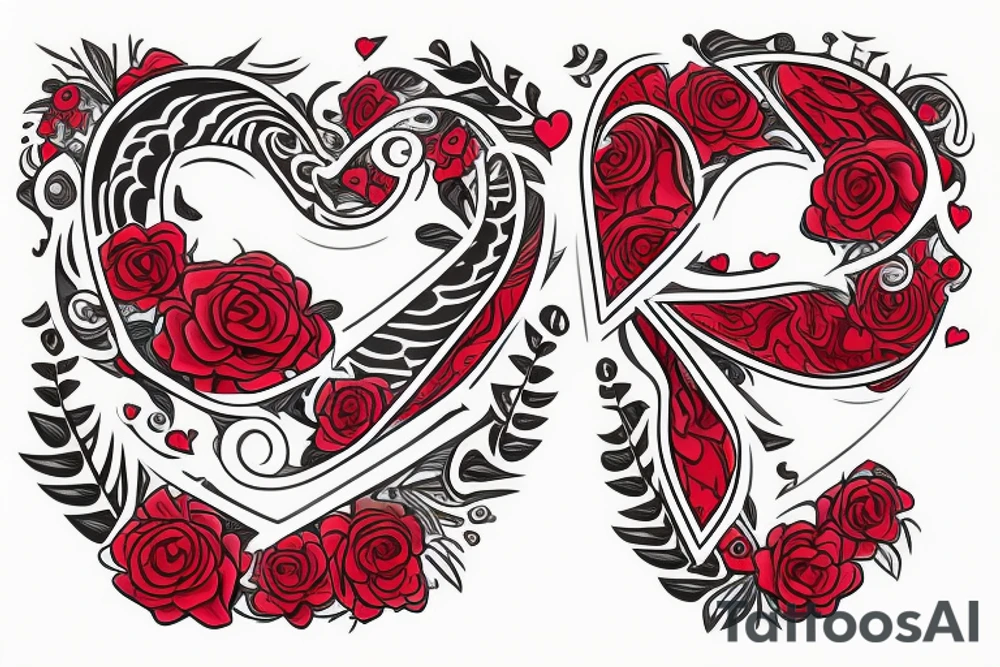 Red heart. Letter "J," in center. tattoo idea