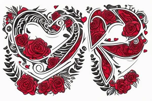 Red heart. Letter "J," in center. tattoo idea