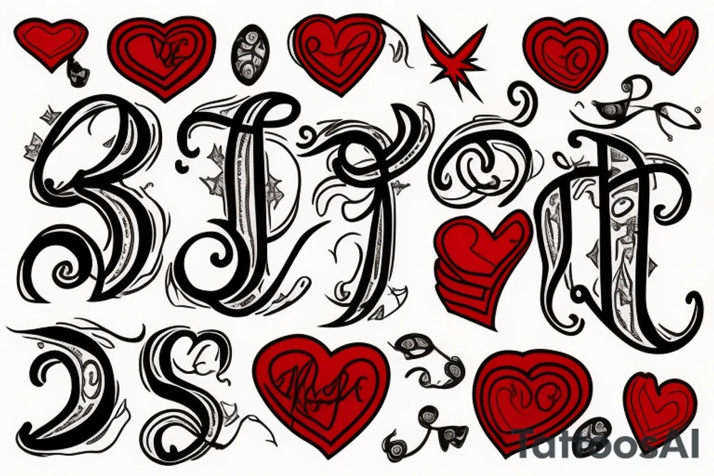 Red heart. Letter "J," in center. tattoo idea