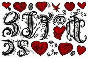 Red heart. Letter "J," in center. tattoo idea