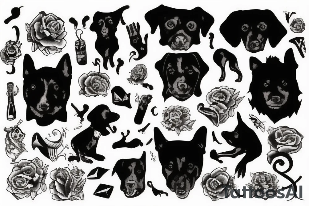 Black dog tattoo idea