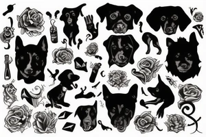Black dog tattoo idea