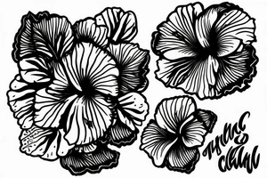 hibiscus flower with some leaves and lord kali tattoo idea