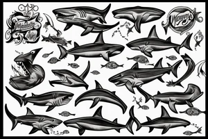 Shark and merman fighting tattoo idea