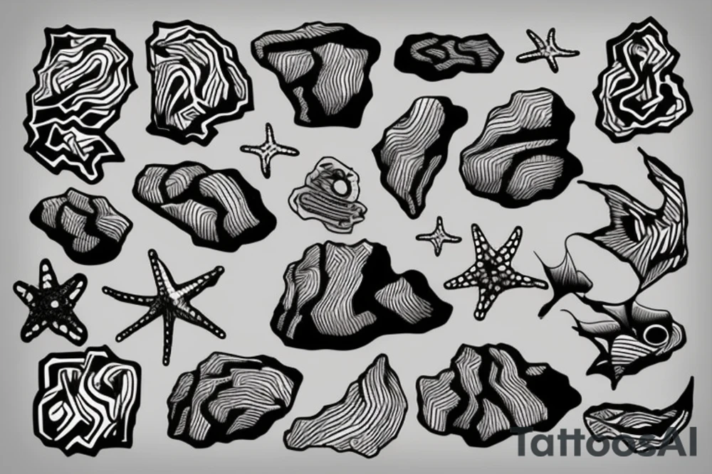 rocks emerging from the sea tattoo idea