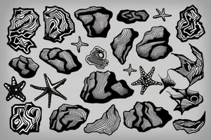 rocks emerging from the sea tattoo idea