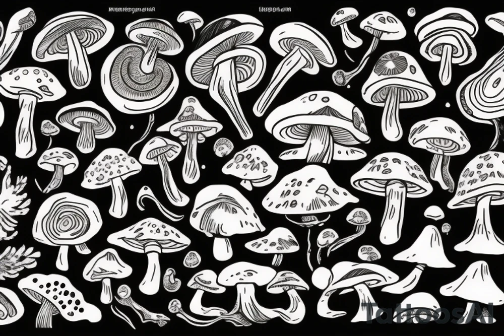 psychedelic mushrooms tattoo idea