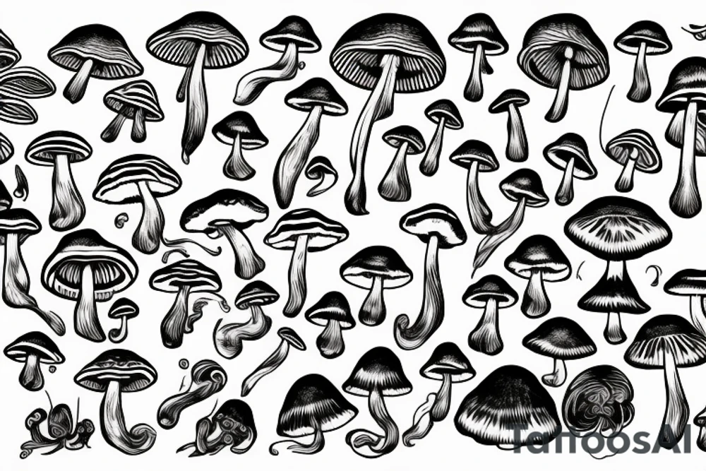 psychedelic mushrooms tattoo idea