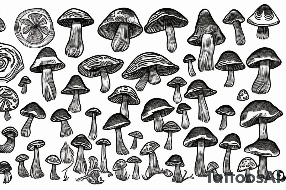 psychedelic mushrooms tattoo idea