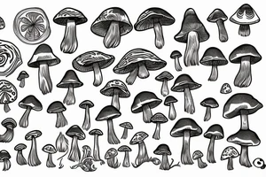 psychedelic mushrooms tattoo idea