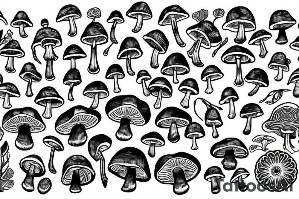 psychedelic mushrooms tattoo idea