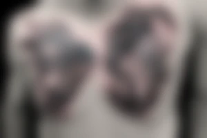 A wave a fire separated by barbed wire tattoo idea