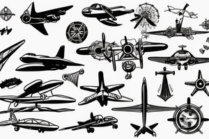 Aviation and nautical design, taking flight while staying anchored tattoo idea
