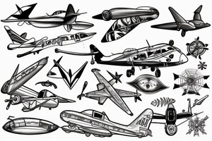 Aviation and nautical design, taking flight while staying anchored tattoo idea