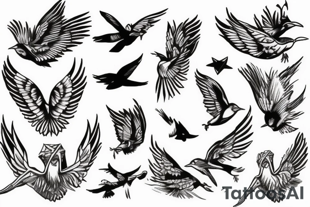 taking flight while staying anchored tattoo idea