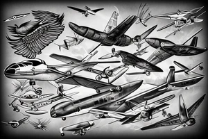taking flight while staying anchored, aviation tattoo idea
