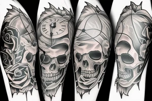 broken clock grim reaper tattoo idea