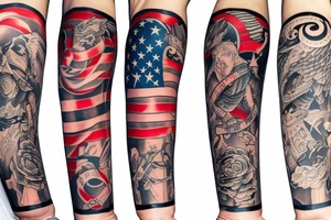 USA Arm Sleeve tattoo idea