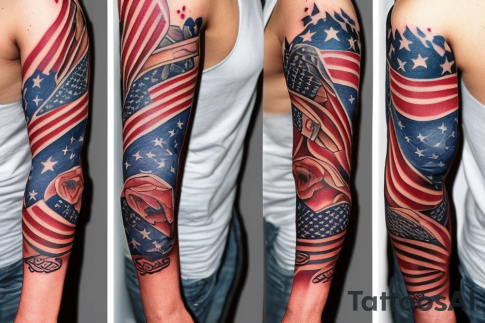 USA Arm Sleeve tattoo idea