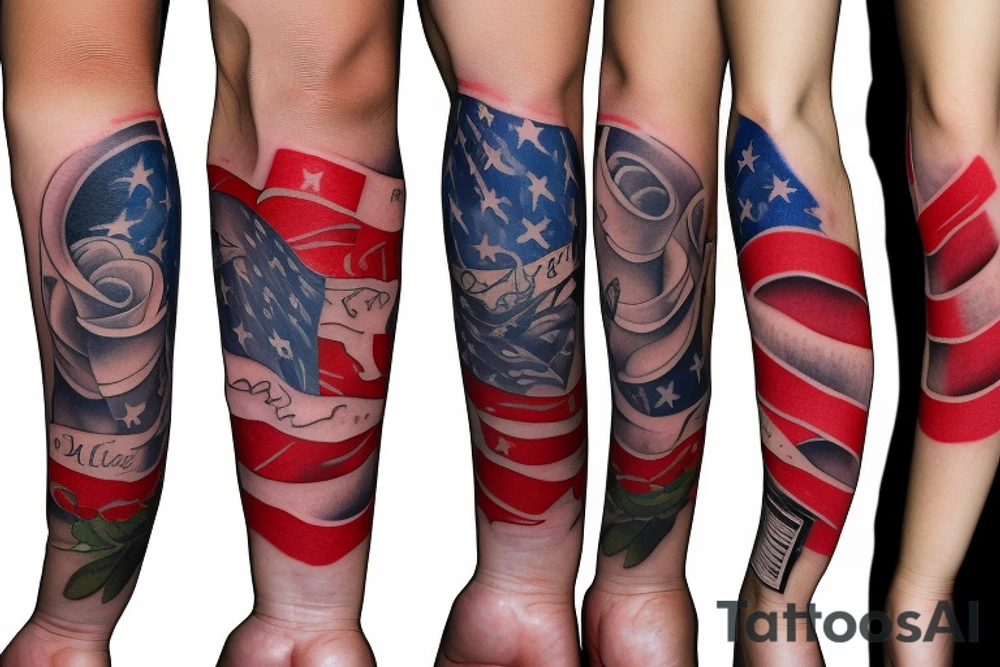 USA Arm Sleeve tattoo idea