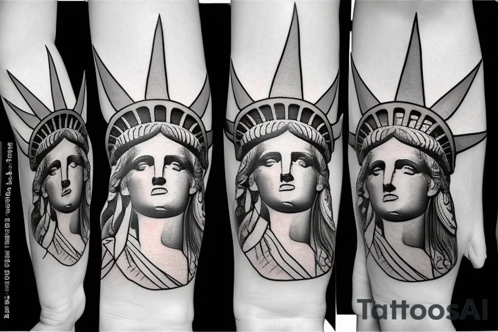 statue of liberty Arm Sleeve tattoo idea