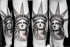 statue of liberty Arm Sleeve tattoo idea