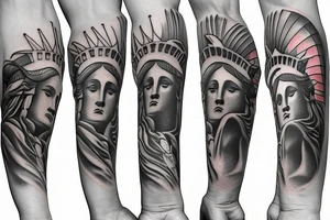 statue of liberty Arm Sleeve tattoo idea