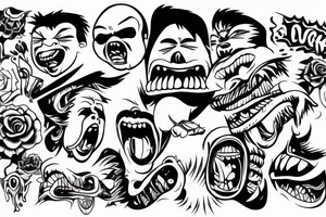 Person screaming FUCK Local tattoo idea