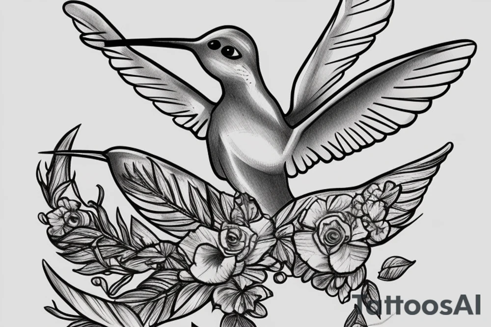 broken sword, humming bird perched on the pommel tattoo idea