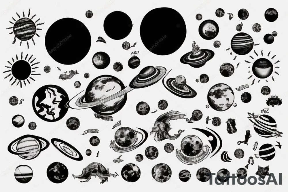 solar system tattoo idea