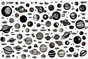 all of the planets in the solar system in order in one line tattoo idea
