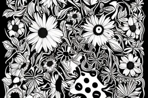 Daisy with the words “pushing up daisies.. Buck” as the stem tattoo idea