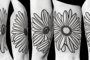 Daisy flower with stem that says “pushing up daisies.. Buck” tattoo idea