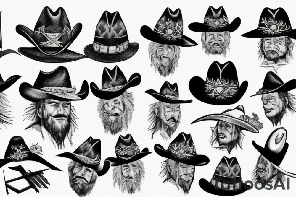 flash sheet cowboy wizard tattoo idea
