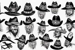 flash sheet cowboy wizard tattoo idea