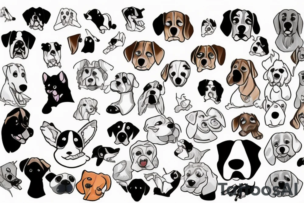 cartoon dog flash sheet tattoo idea