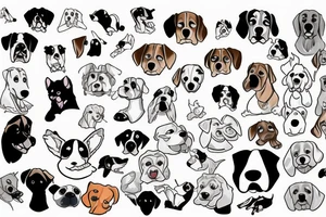 cartoon dog flash sheet tattoo idea