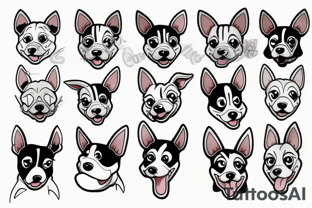 cartoon dog flash sheet tattoo idea